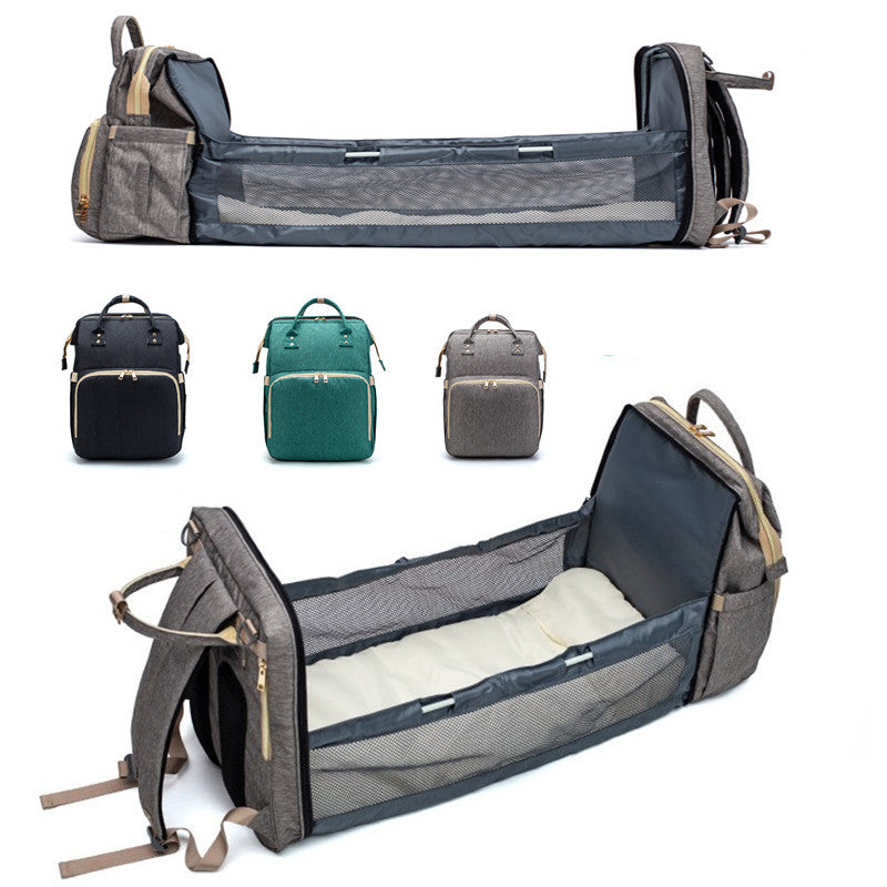 Foldable Mummy Backpack with Portable Baby Bed (view 3)