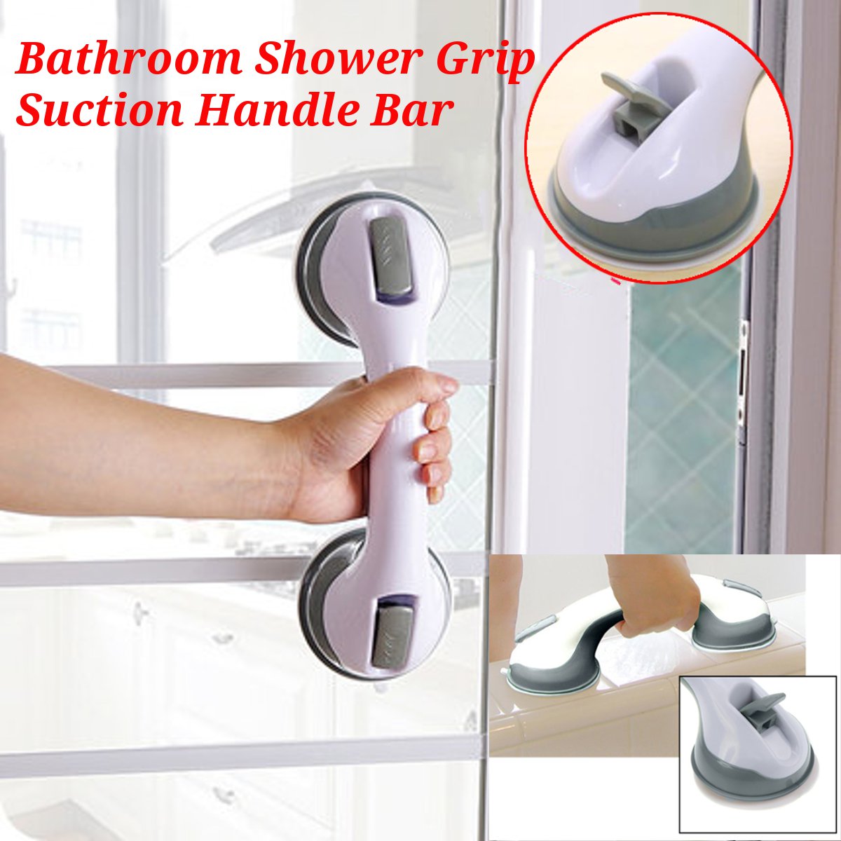 Bathroom Suction Cup Safety Handrail – Anti-Slip Grab Bar (view 6)