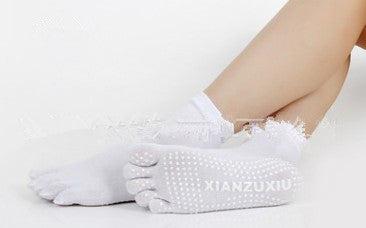 Non-Slip Yoga Toe Socks – Cotton, Multi-Colour (view 18)