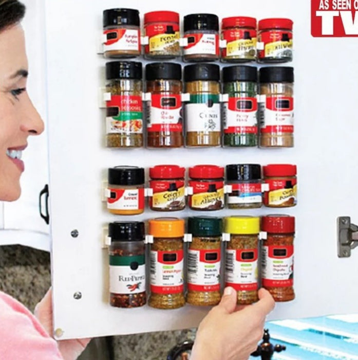 Clip N Store Adhesive Spice Rack – Space-Saving Bottle Holder
