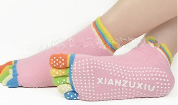 Non-Slip Yoga Toe Socks – Cotton, Multi-Colour (view 11)