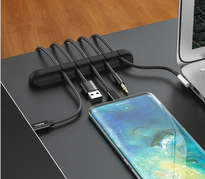 Silicone Desktop Cable Organiser – USB & Headphone Clips (view 2)