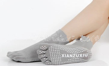 Non-Slip Yoga Toe Socks – Cotton, Multi-Colour (view 7)
