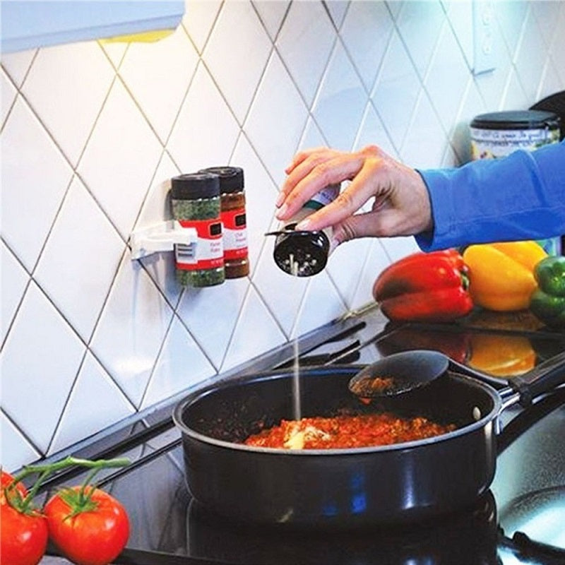 Clip N Store Adhesive Spice Rack – Space-Saving Bottle Holder (view 10)