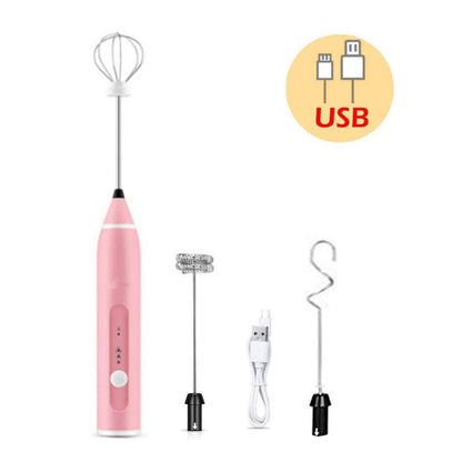 USB Rechargeable Electric Milk Frother – 3-Speed Whisk (view 2)