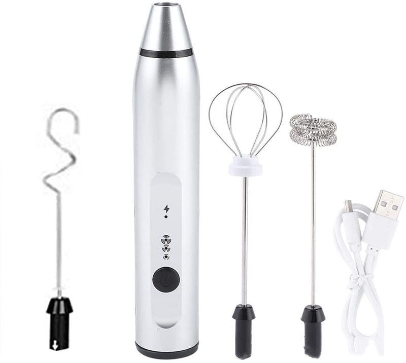 USB Rechargeable Electric Milk Frother – 3-Speed Whisk (view 7)