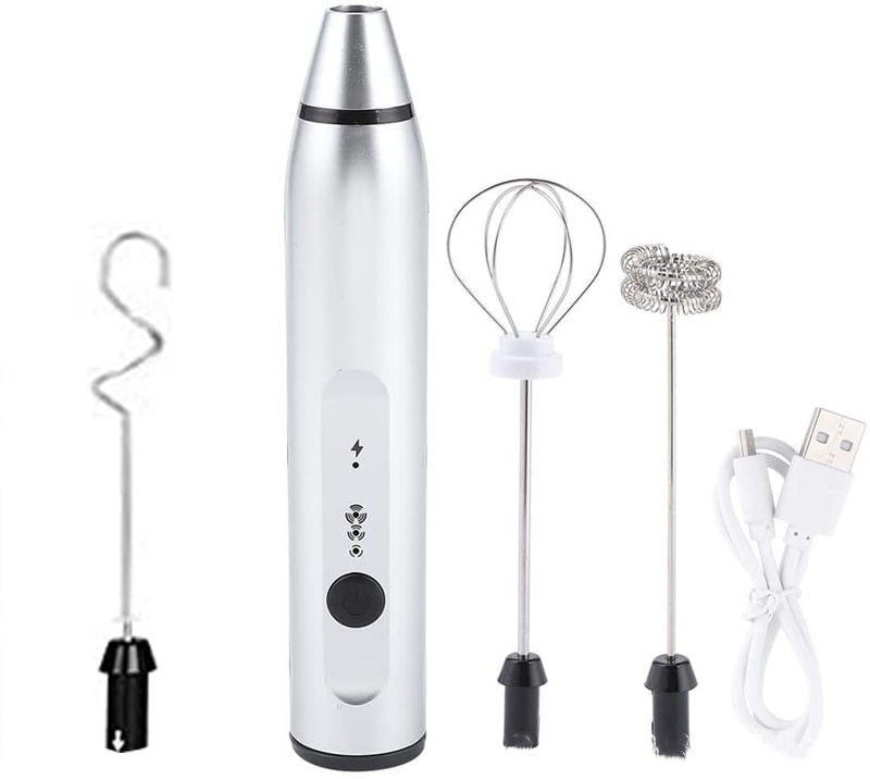 USB Rechargeable Electric Milk Frother – 3-Speed Whisk (view 5)