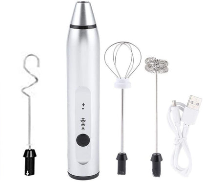 USB Rechargeable Electric Milk Frother – 3-Speed Whisk (view 5)