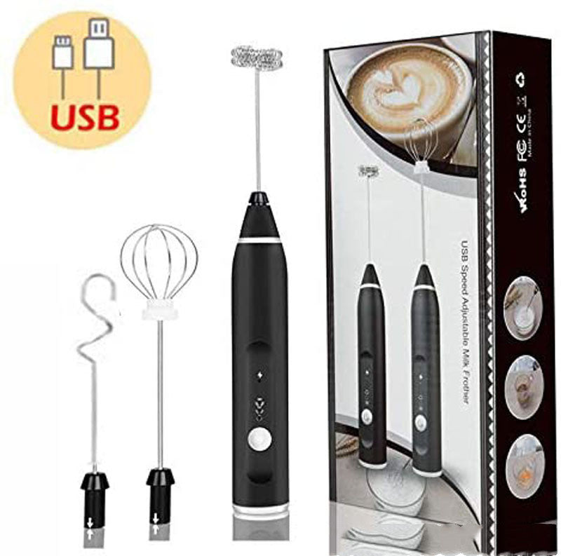 USB Rechargeable Electric Milk Frother – 3-Speed Whisk (view 10)