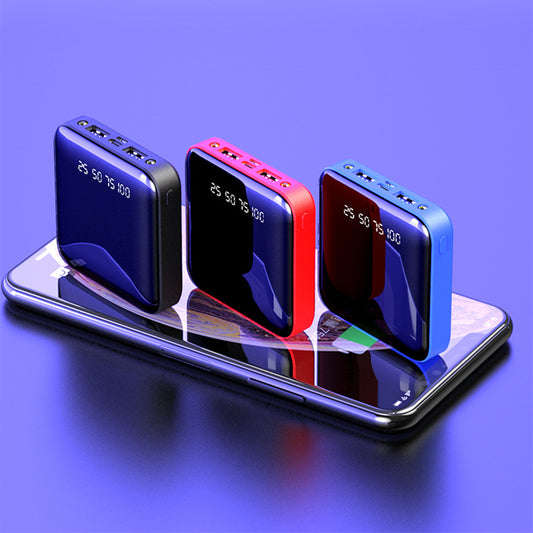 Portable Mirror Power Bank – 10000mAh Multi-USB