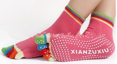 Non-Slip Yoga Toe Socks – Cotton, Multi-Colour (view 13)
