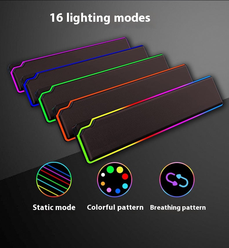 RGB Luminous Keyboard Wrist Rest – Cowhide, Waterproof (view 9)