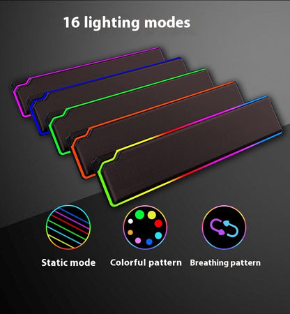 RGB Luminous Keyboard Wrist Rest – Cowhide, Waterproof (view 9)