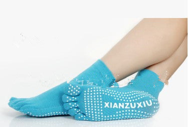Non-Slip Yoga Toe Socks – Cotton, Multi-Colour (view 6)