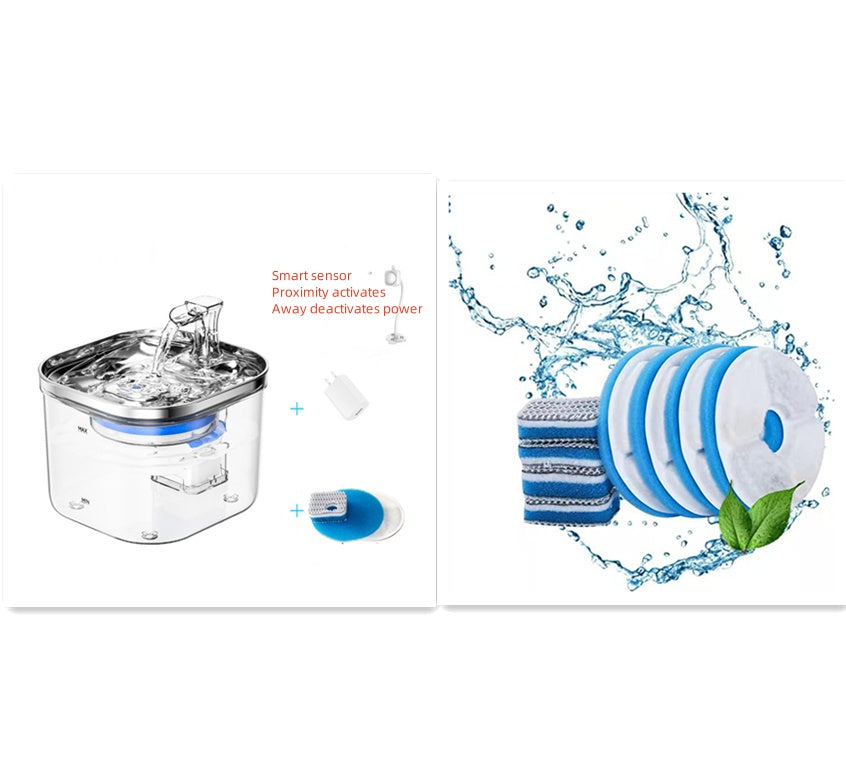 304 Stainless Steel Pet Water Fountain – 2L Auto Pump (view 11)
