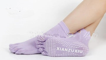 Non-Slip Yoga Toe Socks – Cotton, Multi-Colour (view 16)