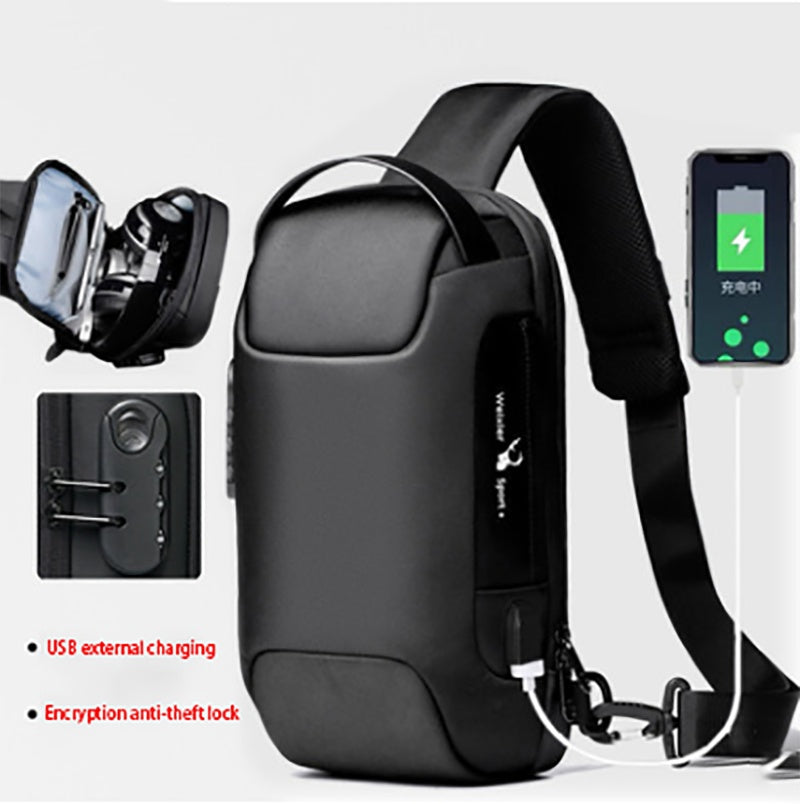Waterproof USB Anti-Theft Oxford Crossbody Bag