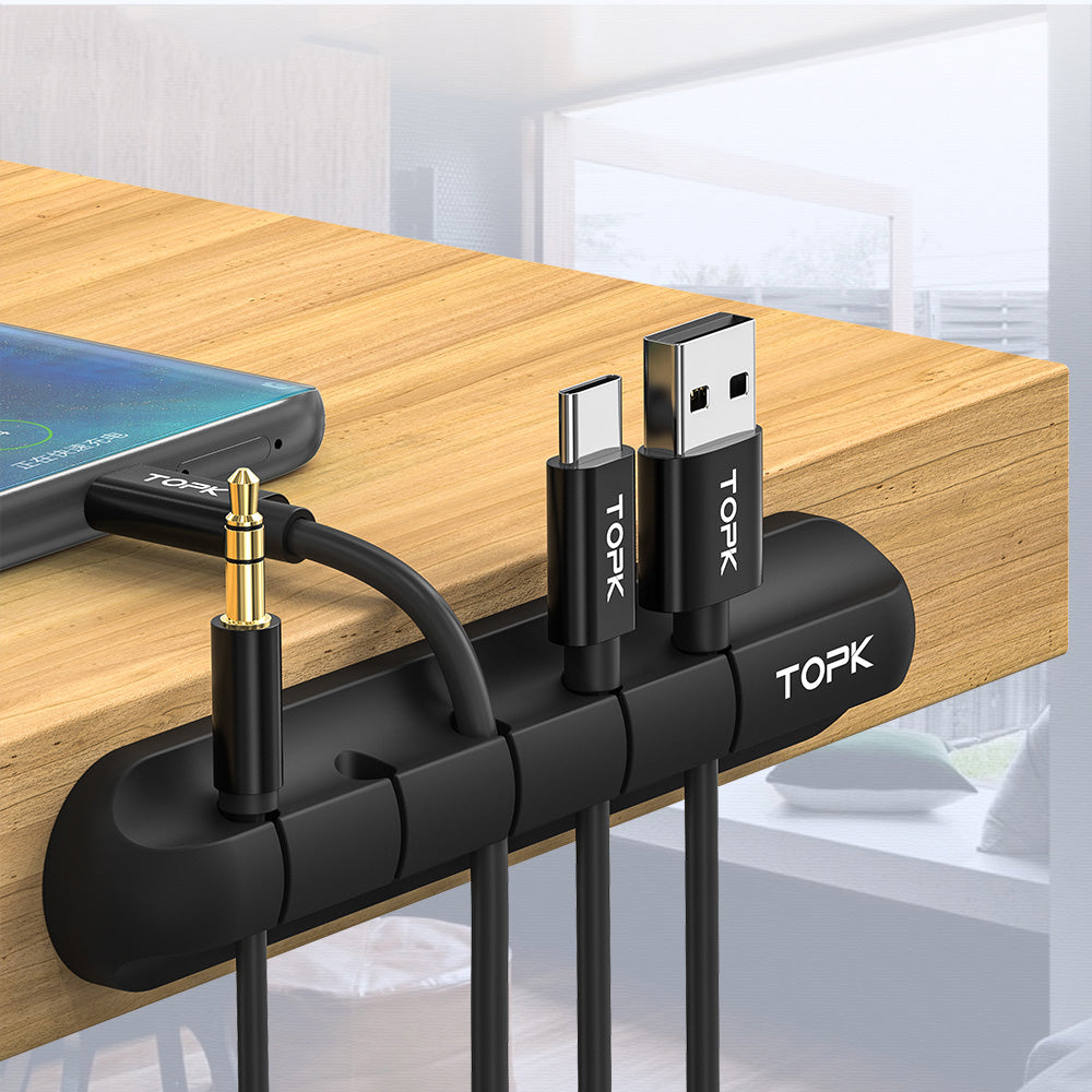 Silicone Desktop Cable Organiser – USB & Headphone Clips