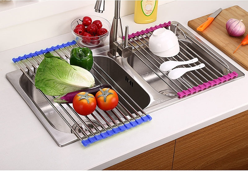 Folding Stainless Steel Kitchen Sink Drain Rack (view 6)