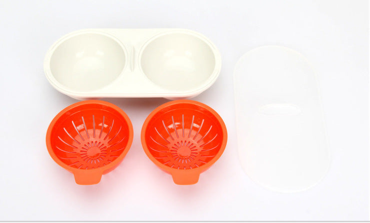Microwave Egg Poacher – Double Cup Food-Grade Steamer (view 2)