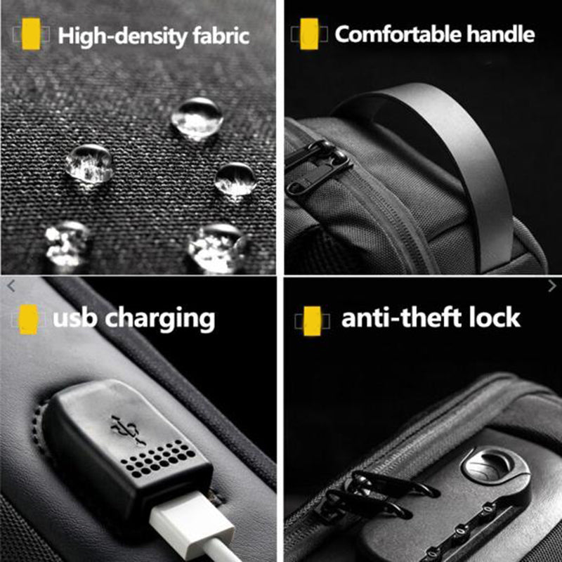 Waterproof USB Anti-Theft Oxford Crossbody Bag (view 2)