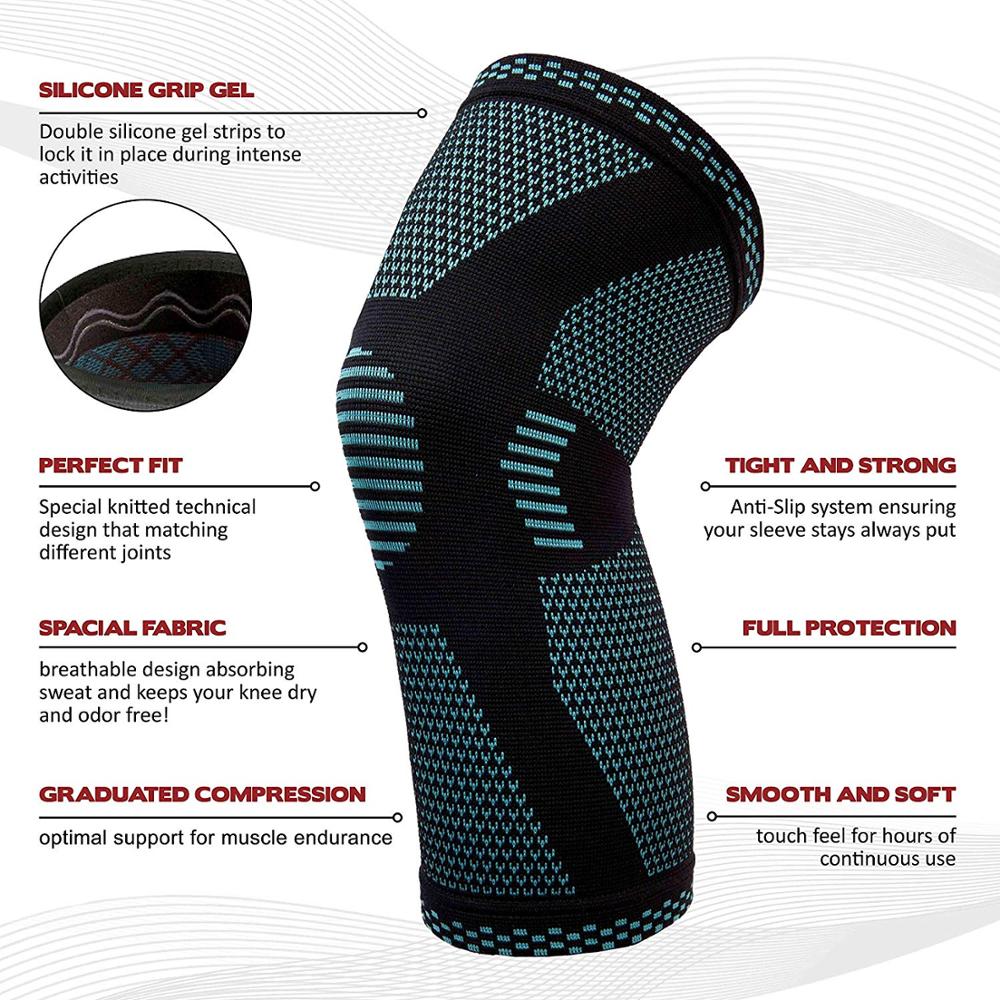 Knitted Sports Knee Pads – Nylon Support for Adults (view 2)