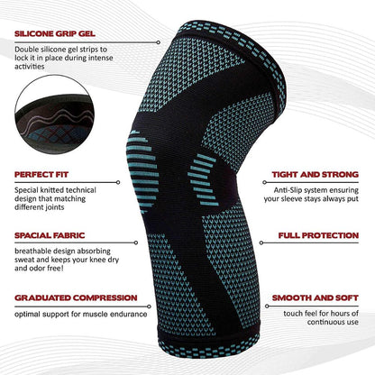 Knitted Sports Knee Pads – Nylon Support for Adults (view 2)