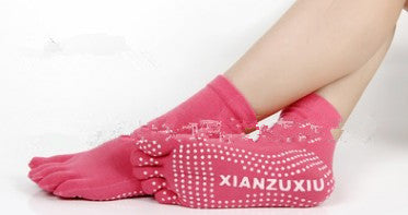 Non-Slip Yoga Toe Socks – Cotton, Multi-Colour (view 14)