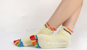 Non-Slip Yoga Toe Socks – Cotton, Multi-Colour (view 19)