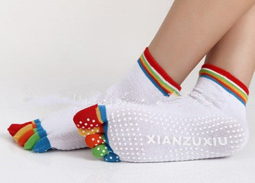 Non-Slip Yoga Toe Socks – Cotton, Multi-Colour (view 17)