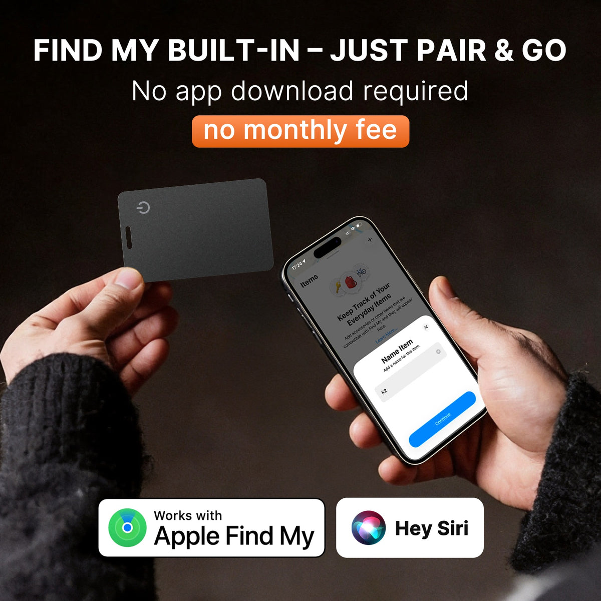 Smart Card Tracker for Apple Find My – IP68 Ultra-Slim (view 2)