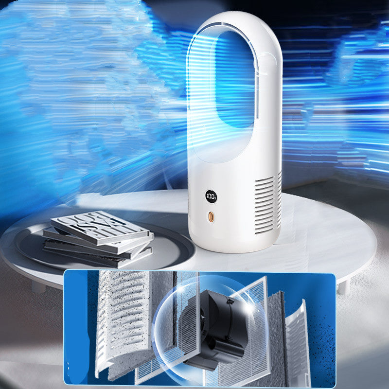 Bladeless Desktop Fan – USB Rechargeable with LED Display (view 6)