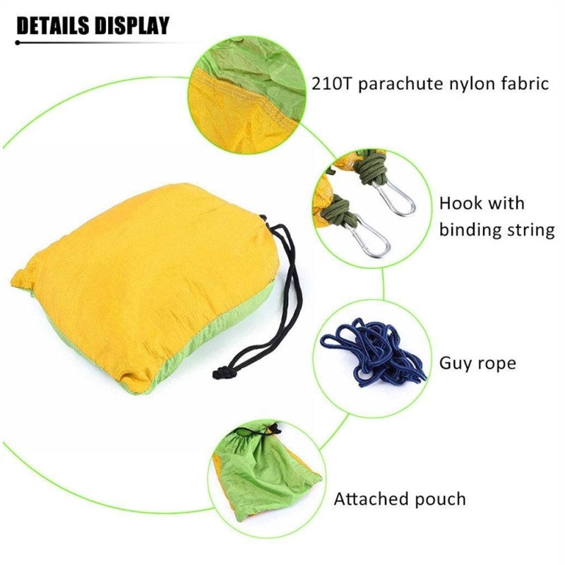 Portable 210T Nylon Parachute Camping Hammock 270x140cm (view 9)