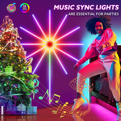 Firework LED Strip Lights – Music Sync & Remote Control