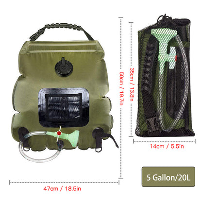 Solar Camping Shower Bag – 20L PVC with Thermometer (view 2)