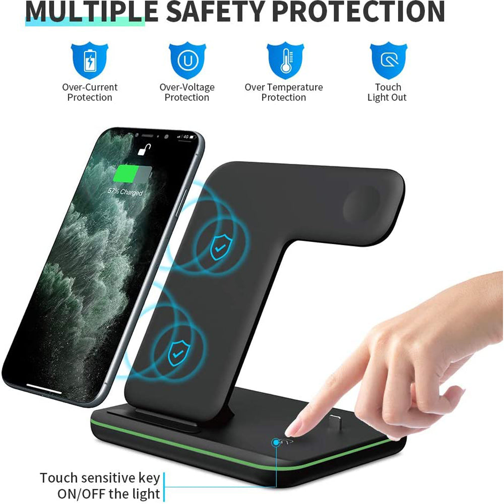 3-in-1 Wireless Charger Stand for Phone, Watch & Earphones (view 8)