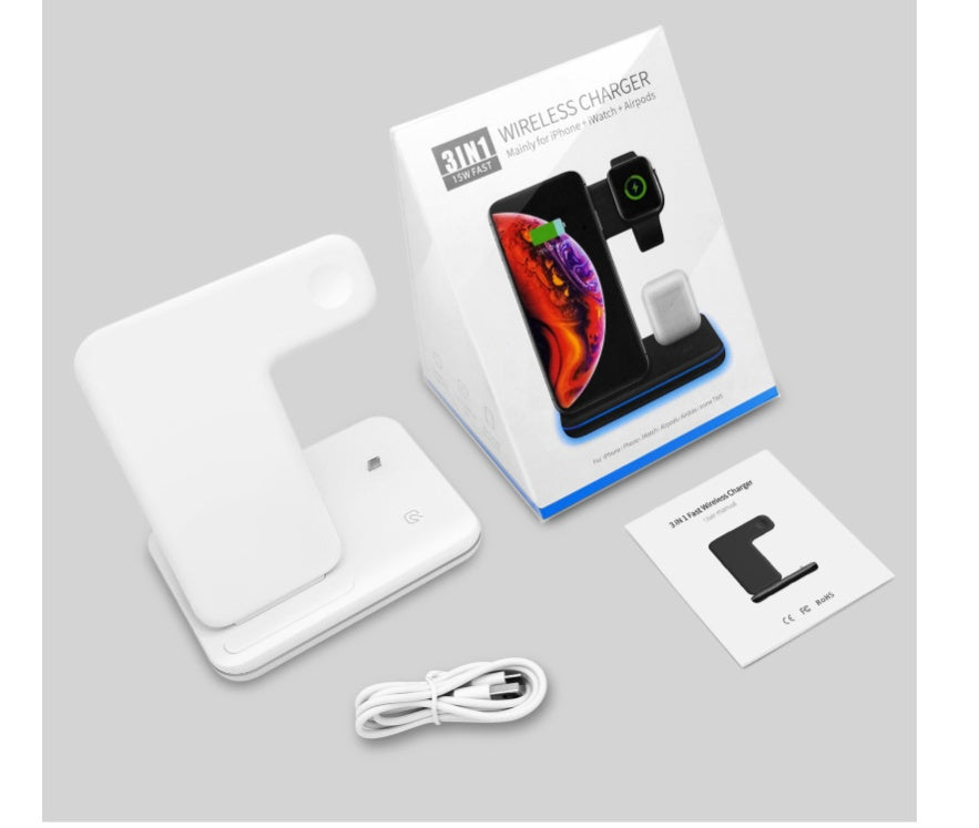 3-in-1 Wireless Charger Stand for Phone, Watch & Earphones (view 5)