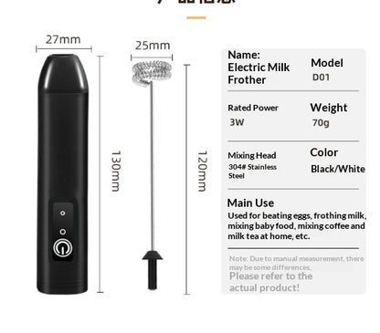 USB Rechargeable Electric Milk Frother – 3-Speed Whisk (view 8)