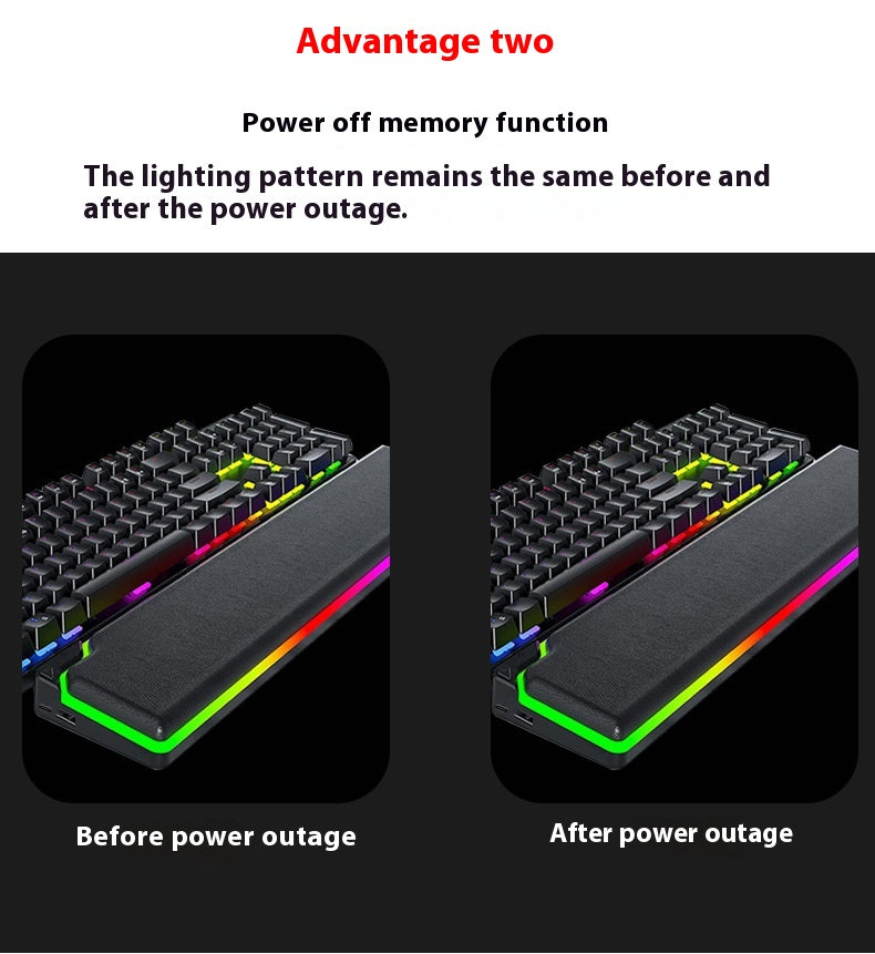 RGB Luminous Keyboard Wrist Rest – Cowhide, Waterproof (view 7)