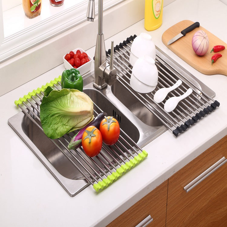 Folding Stainless Steel Kitchen Sink Drain Rack