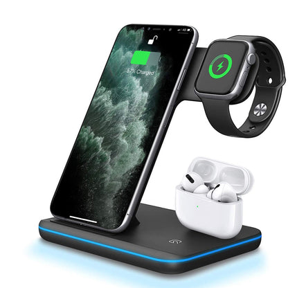 3-in-1 Wireless Charger Stand for Phone, Watch & Earphones (view 3)