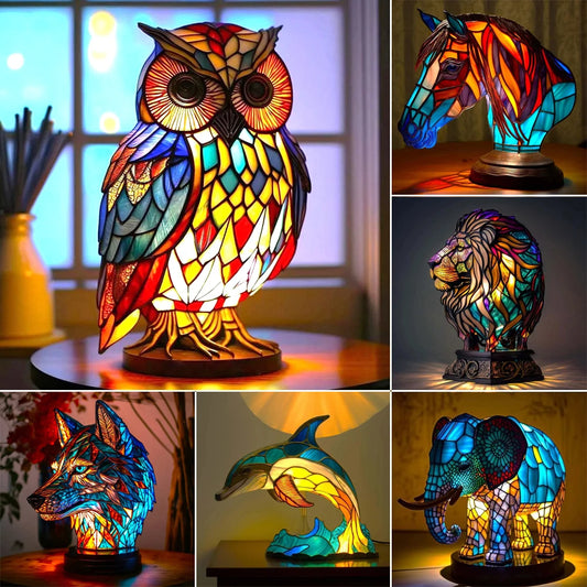 3D Animal Night Light Desk Lamp – Resin USB Table Lamp