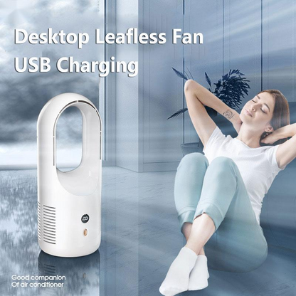 Bladeless Desktop Fan – USB Rechargeable with LED Display