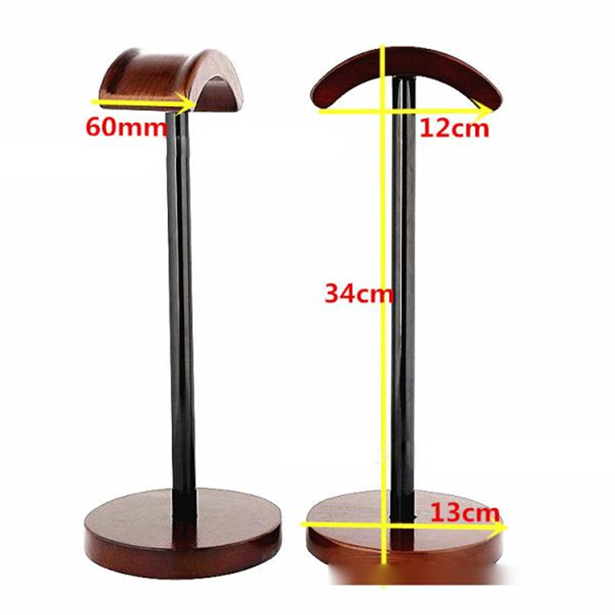 Solid Wood & Metal Headphone Stand – Desktop Holder (view 3)