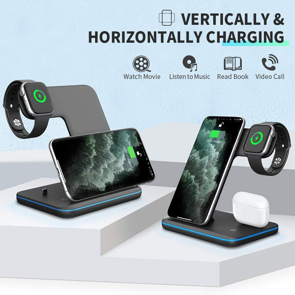 3-in-1 Wireless Charger Stand for Phone, Watch & Earphones (view 7)